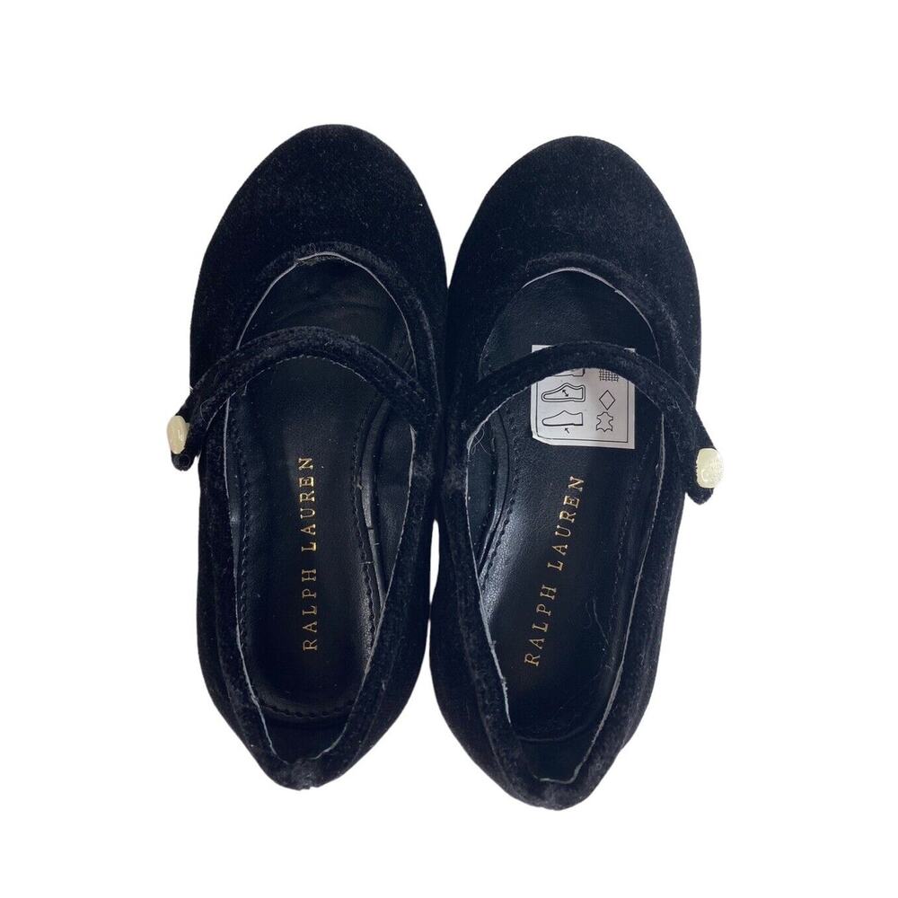 Ralph Lauren Toddler Girls Black Velvet Shoes US Size 5.5